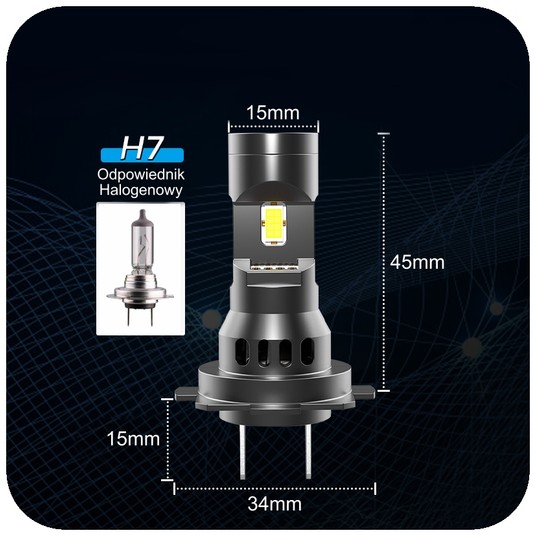 EM Automotive® Zestaw 2 Żarówek LED H7 Plug and Play 70 W LED -zdjęcie numer 10