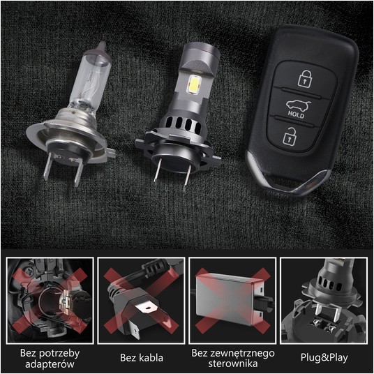 EM Automotive® Zestaw 2 Żarówek LED H7 Plug and Play 70 W LED -zdjęcie numer 8
