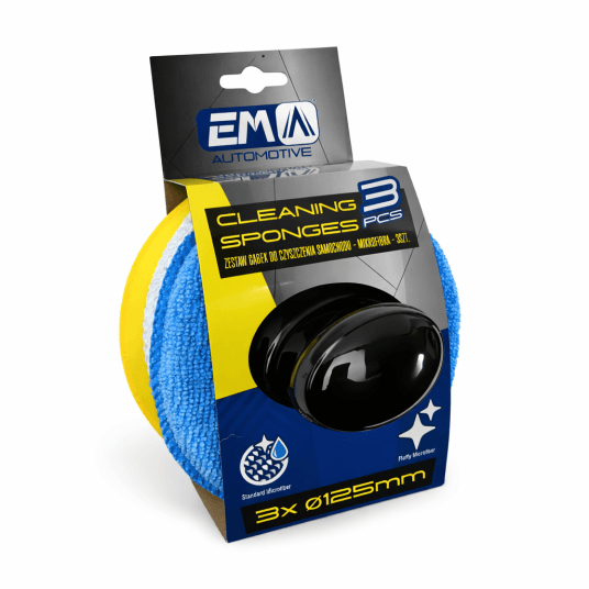 EM Automotive® Zestaw 3 Gąbek do Polerowania MIX 120 mm z Uchwytem -zdjęcie numer 8