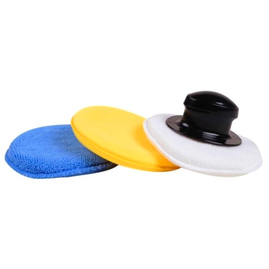 EM Automotive® Zestaw 3 Gąbek do Polerowania MIX 120 mm z Uchwytem -zdjęcie numer 2
