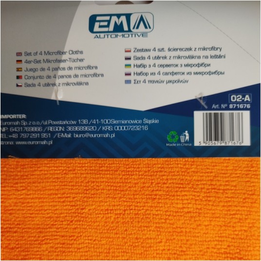 EM Automotive® Zestaw 4 Ściereczek z Mikrofibry 30x30 cm 260 GSM do Auta i Domu -zdjęcie numer 5