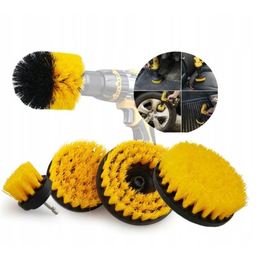 EM Automotive® Zestaw 5 Szczotek do Czyszczenia na Wiertarkę i Wkrętarkę -zdjęcie numer 1