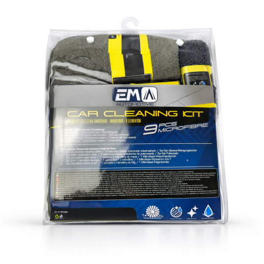 EM Automotive® Zestaw do Mycia Samochodu Car Detailing Ściereczki z Mikrofibry do Felg 9 Elementów -zdjęcie numer 3