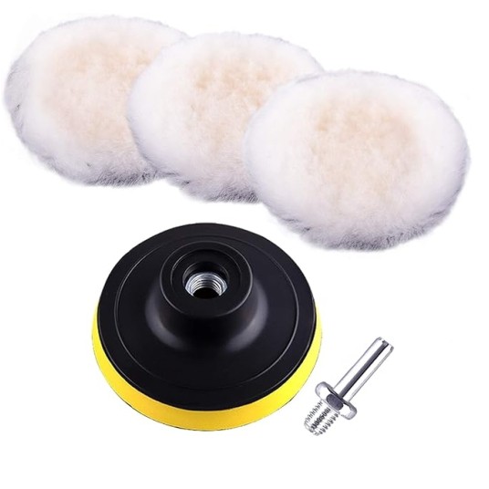 EM Automotive® Zestaw Futer Polerskich do Lakieru na Rzep 125 mm z Adapterem 5 Elementów -zdjęcie numer 5