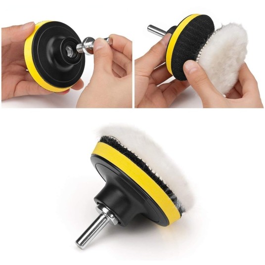 EM Automotive® Zestaw Futer Polerskich do Lakieru na Rzep 125 mm z Adapterem 5 Elementów -zdjęcie numer 7