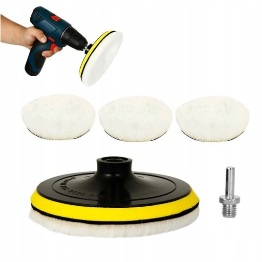 EM Automotive® Zestaw Futer Polerskich do Lakieru na Rzep 125 mm z Adapterem 5 Elementów -zdjęcie numer 4