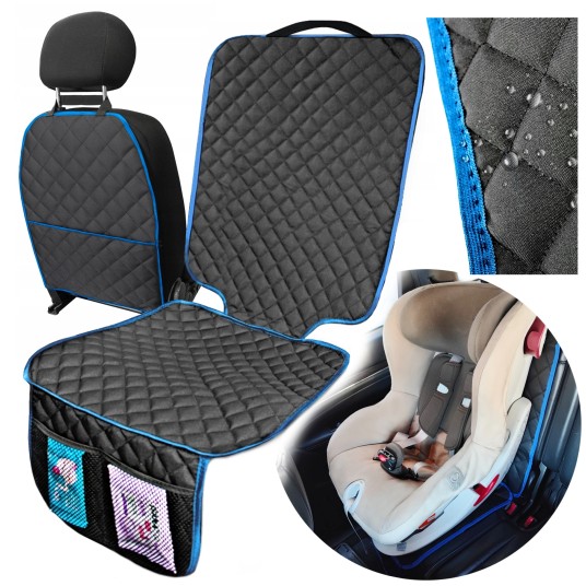 EM Automotive® Zestaw Mat Ochronnych pod Fotelik Samochodowy z Organizerem i Otworem ISOFIX -zdjęcie numer 1