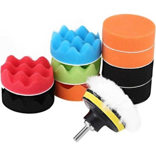 EM Automotive® Zestaw Padów Polerskich z Rzepem i Adapterem 80 mm 11 Elementów -zdjęcie numer 7