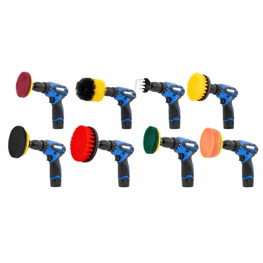 EM Automotive® Zestaw Szczotek Czyszczących i Polerskich na Wiertarkę XXL 22 Elementy 1/4" -zdjęcie numer 13