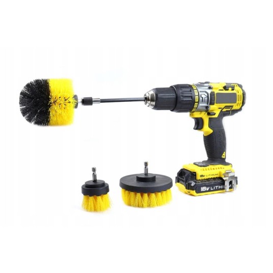 EM Automotive® Zestaw Szczotek Czyszczących na Wiertarkę i Wkrętarkę 5 cm 8 cm 10 cm -zdjęcie numer 5