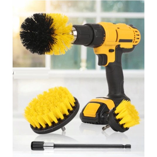 EM Automotive® Zestaw Szczotek Czyszczących na Wiertarkę i Wkrętarkę 5 cm 8 cm 10 cm -zdjęcie numer 4
