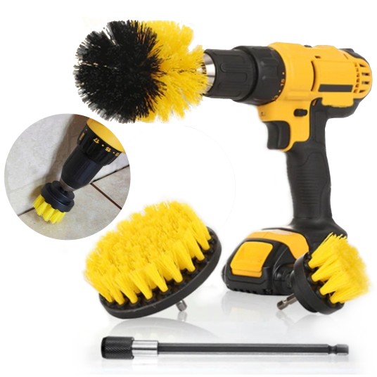 EM Automotive® Zestaw Szczotek Czyszczących na Wiertarkę i Wkrętarkę 5 cm 8 cm 10 cm -zdjęcie numer 1