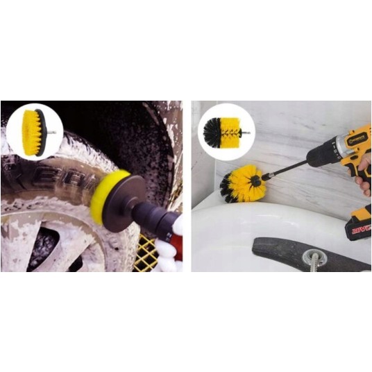 EM Automotive® Zestaw Szczotek Czyszczących na Wiertarkę i Wkrętarkę 5 cm 8 cm 10 cm -zdjęcie numer 12
