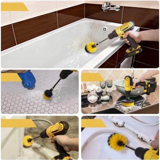 EM Automotive® Zestaw Szczotek Czyszczących na Wiertarkę i Wkrętarkę 5 cm 8 cm 10 cm -zdjęcie numer 8