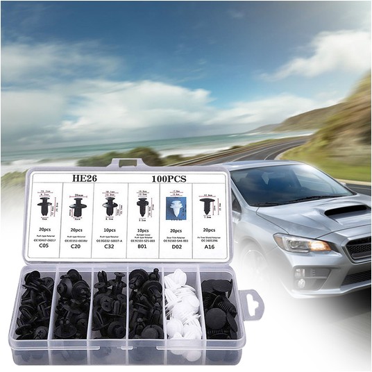 EM Automotive® Zestaw Uniwersalnych Klipsów i Kołków Samochodowych 100 Sztuk -zdjęcie numer 6