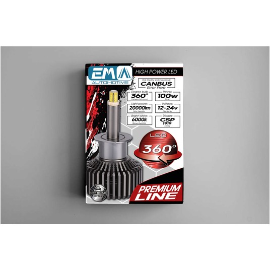 EM Automotive® Zestaw Żarówek LED Premium Line H1 360° 100 W Komplet 2 Sztuki -zdjęcie numer 3