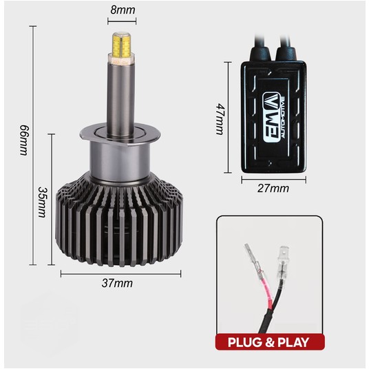 EM Automotive® Zestaw Żarówek LED Premium Line H1 360° 100 W Komplet 2 Sztuki -zdjęcie numer 13