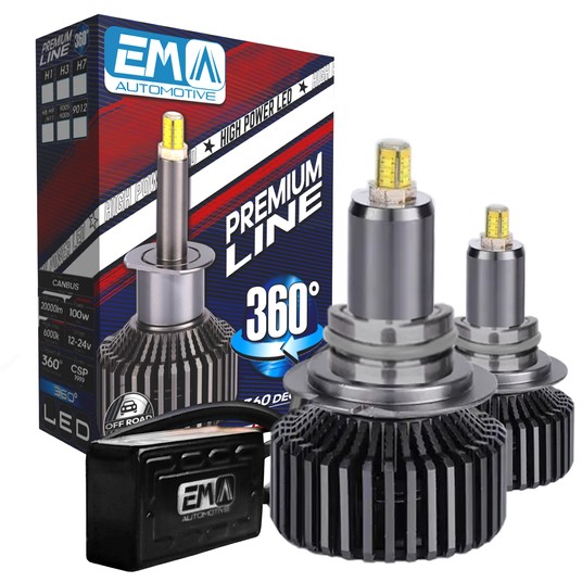 EM Automotive® Zestaw Żarówek LED Premium Line HIR2/9012 360° Komplet 2 Sztuki -zdjęcie numer 1