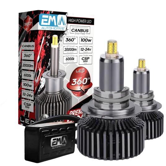 EM Automotive® Zestaw Żarówek LED Premium Line HIR2/9012 360° Komplet 2 Sztuki -zdjęcie numer 2