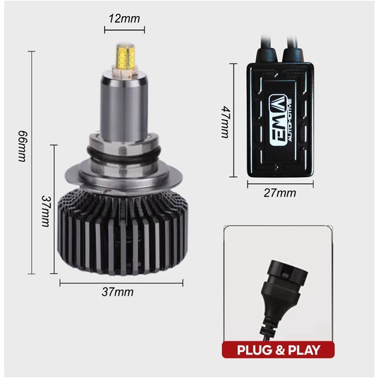 EM Automotive® Zestaw Żarówek LED Premium Line HIR2/9012 360° Komplet 2 Sztuki -zdjęcie numer 9