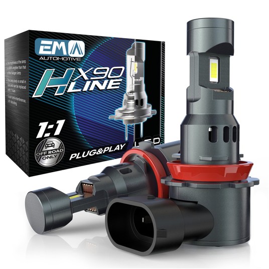 EM Automotive® Zestaw Żarówek LED X90 H11 Plug and Play Komplet 2 Sztuki -zdjęcie numer 1