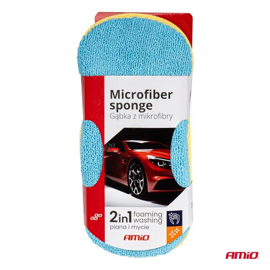 Gąbka do mycia auta samochodu z mikrofibry AMIO-03840 -zdjęcie numer 2