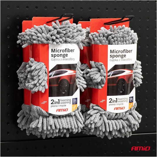 Gąbka do mycia czyszczenia samochodu z mikrofibry Cwash-08 AMIO-01275 -zdjęcie numer 2