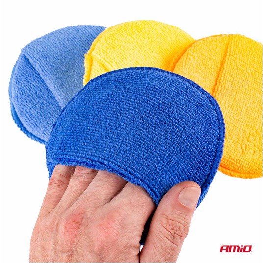 Gąbki do polerowania woskowania zestaw gąbek 4 x 125 mm AMIO-02905 -zdjęcie numer 3