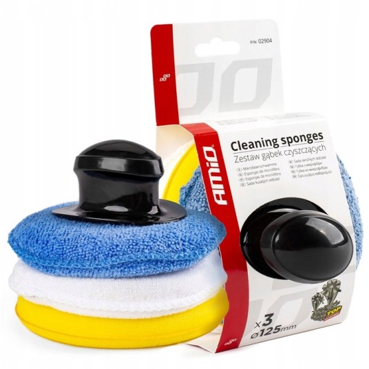 Gąbki okrągłe do polerowania + uchwyt MIX 12cm 3x -zdjęcie numer 1