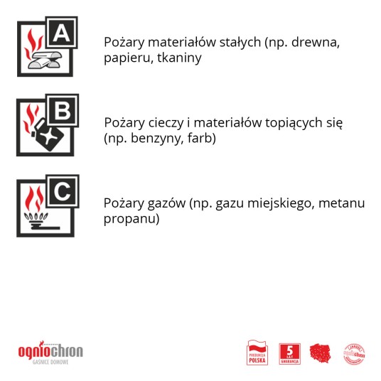 Gaśnica proszkowa ABC z manometrem i wieszakiem, 1 -photo number 3