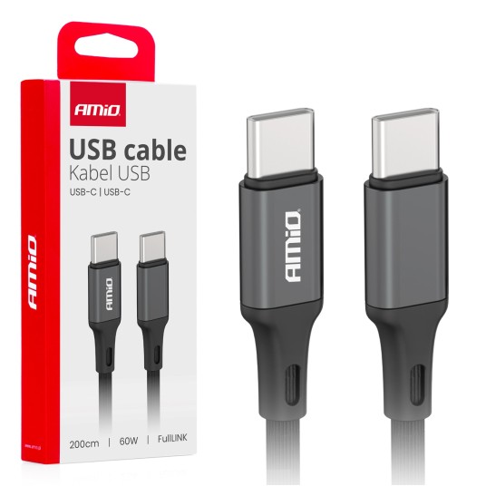 Kabel do ładowania USB-C - USB-C 60W 200cm FullLINK -zdjęcie numer 1