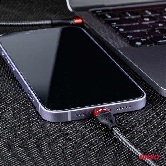 Kabel UC-19 USB-C + Lightning iphone 200 cm FullLINK AMIO-02931 -zdjęcie numer 6