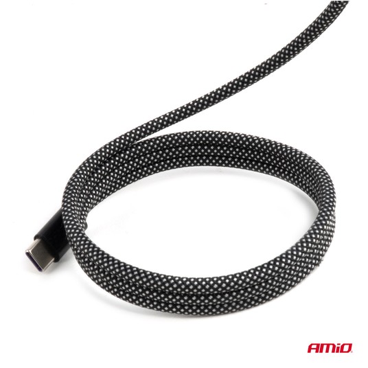 Kabel USB magnetyczny USB-C – USB-C 60W 100cm AMIO-04840 -zdjęcie numer 5