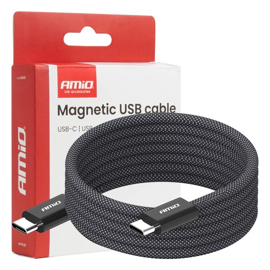 Kabel USB magnetyczny USB-C – USB-C 60W 1m -photo number 1