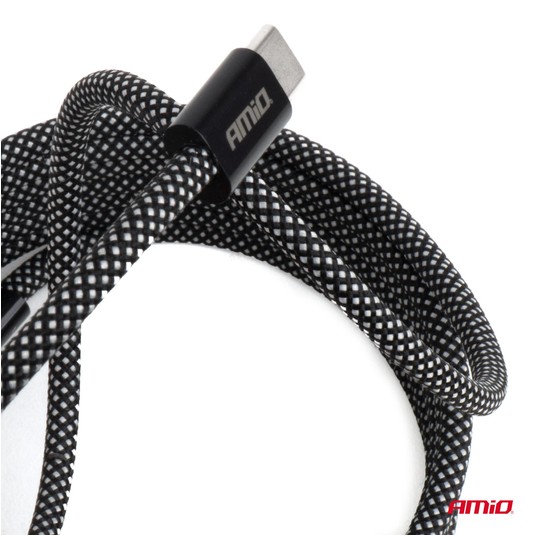 Kabel USB magnetyczny USB-C – USB-C 60W 200cm AMIO-04841 -zdjęcie numer 4