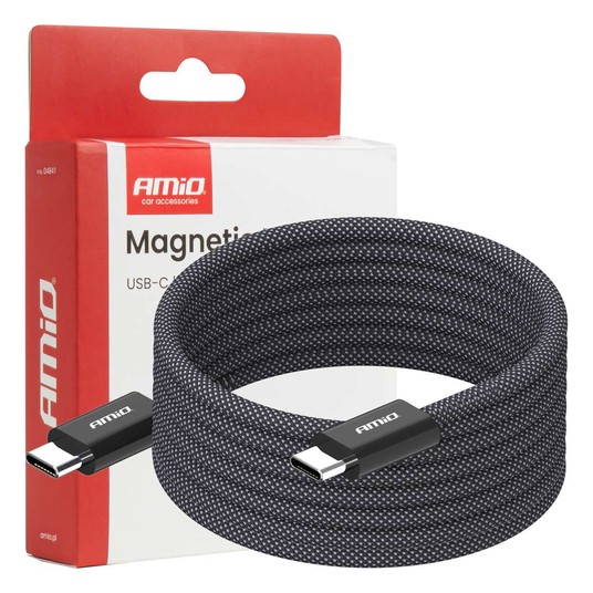 Kabel USB magnetyczny USB-C – USB-C 60W 200cm AMIO-04841 -zdjęcie numer 1