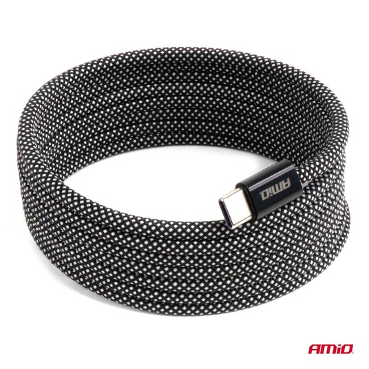 Kabel USB magnetyczny USB-C – USB-C 60W 200cm AMIO-04841 -zdjęcie numer 6