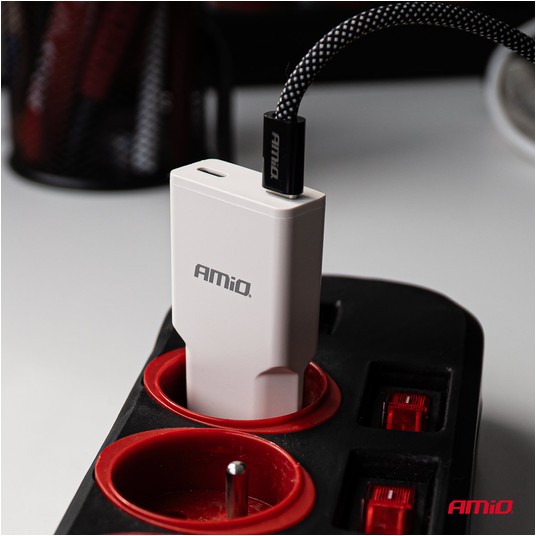 Kabel USB magnetyczny USB-C – USB-C 60W 200cm AMIO-04841 -zdjęcie numer 8