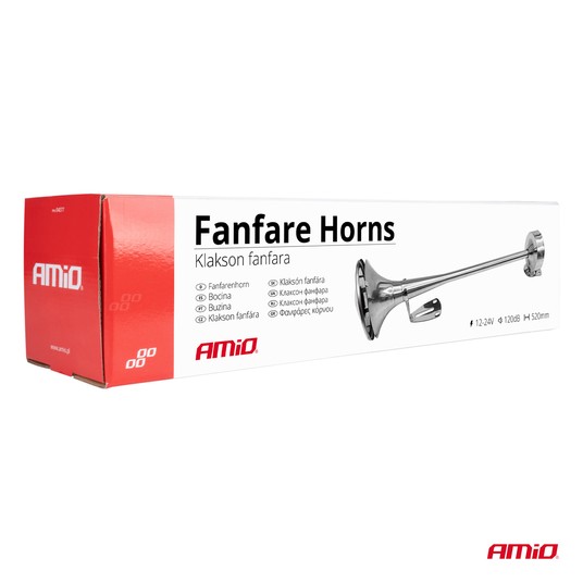 Klakson fanfara chrom 520 mm 12V 24V HighTone -photo number 2