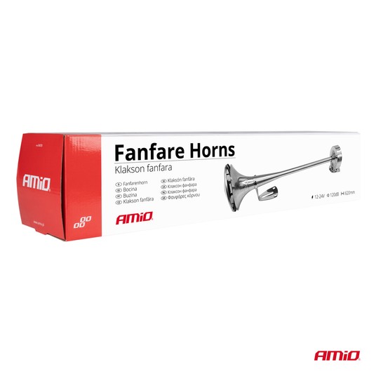 Klakson fanfara chrom 620 mm 12V 24V LowTone -photo number 2