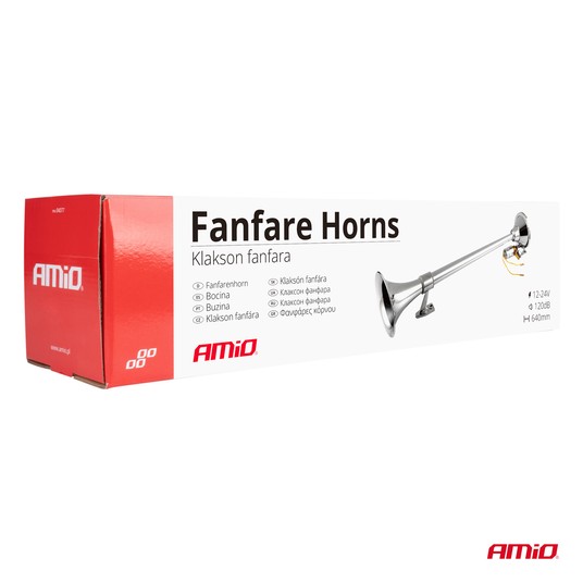 Klakson fanfara chrom 640 mm 12V 24V -photo number 2