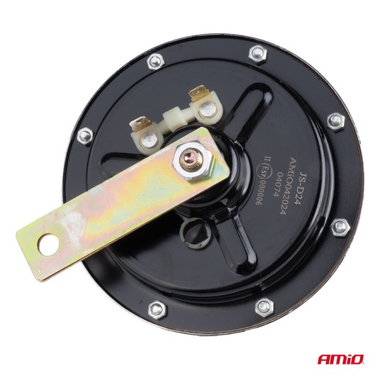 Klakson sygnał dźwiękowy chrom 125 mm 12V AMIO-04074 -zdjęcie numer 3