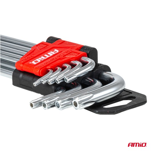 Klucze TORX długie 230 mm 9 szt. TKL AMIO-01039 -zdjęcie numer 3