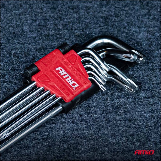 Klucze TORX długie 230 mm 9 szt. TKL AMIO-01039 -zdjęcie numer 5