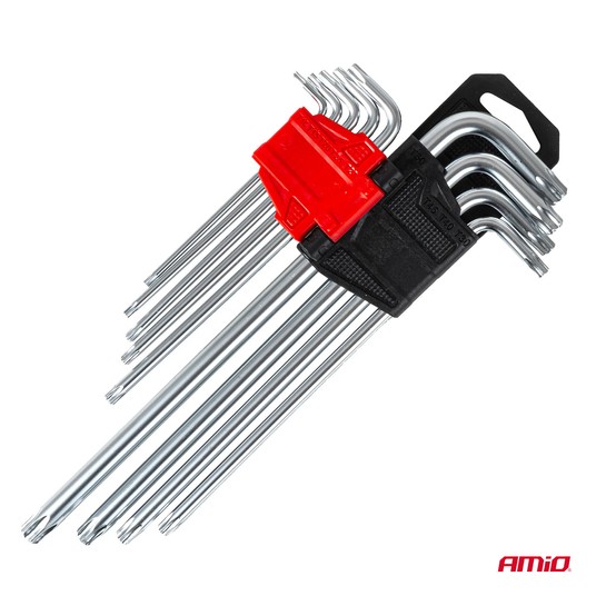 Klucze TORX długie 230 mm 9 szt. TKL AMIO-01039 -zdjęcie numer 4