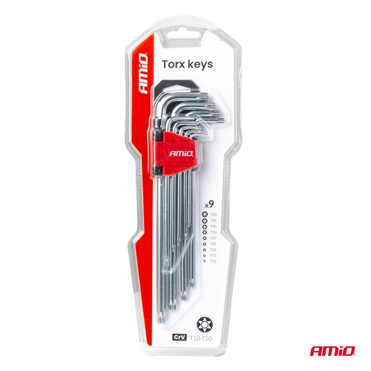 Klucze TORX długie 230 mm 9 szt. TKL AMIO-01039 -zdjęcie numer 2