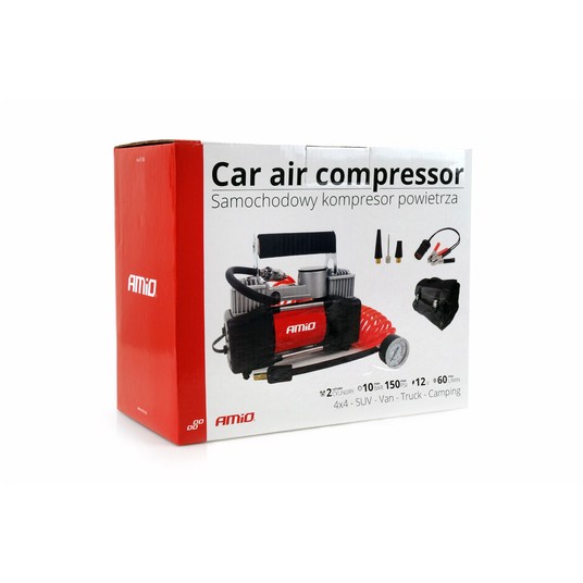 Kompresor samochodowy ACOMP-4 metalowy 12V dwutłokowy AMIO-01136 -zdjęcie numer 8
