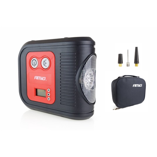 Kompresor samochodowy cyfrowy LED LCD 12V ACOMP-10 AMIO-02380 -zdjęcie numer 1