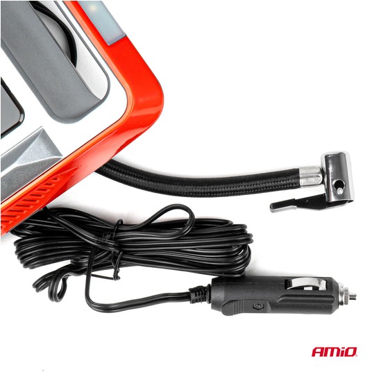 Kompresor samochodowy cyfrowy pompka 12V LED LCD AMIO-03268 -zdjęcie numer 7