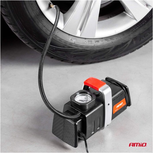 Kompresor samochodowy pompka 12V 230V ACOMP-02 AMIO-01134 -zdjęcie numer 4